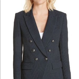 Veronica Beard Lonny Jacquard Plaid Double-Breasted Dickey Jacket